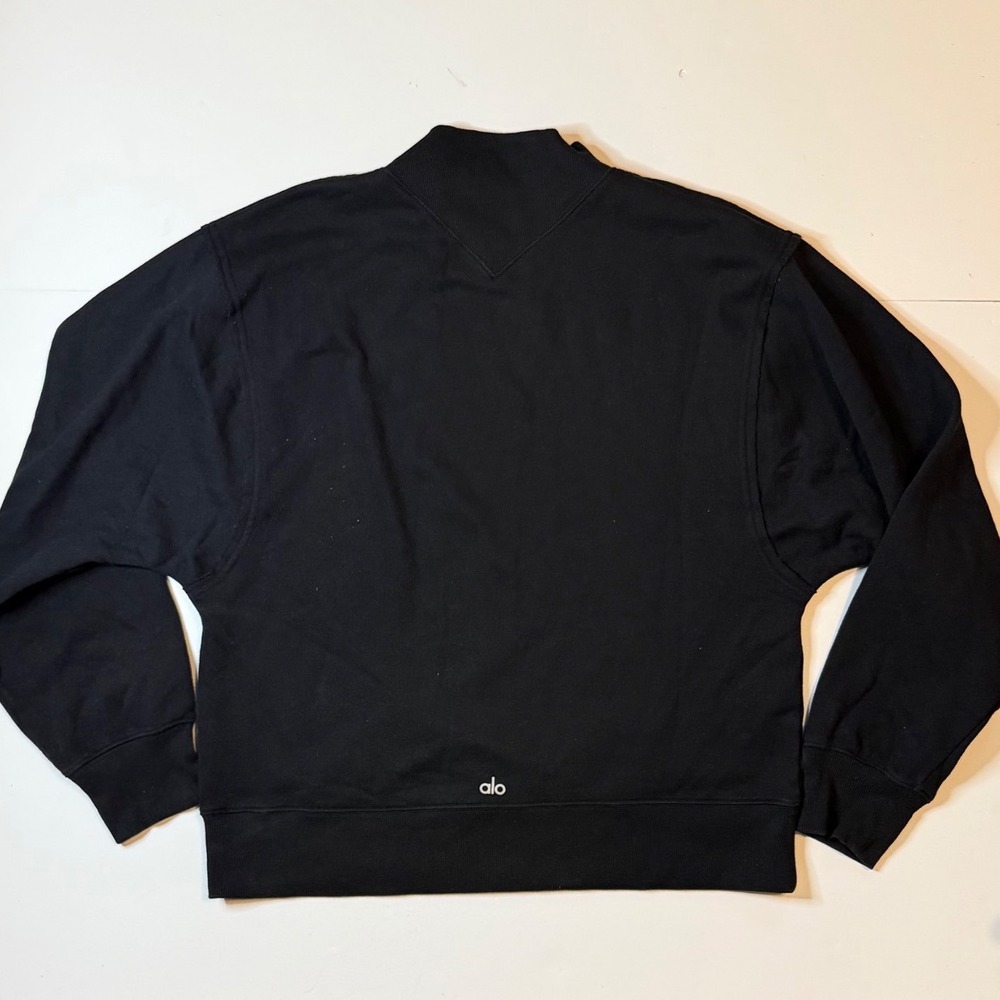 Alo Yoga Renown Sweatshirt Womens M Black Heavyweight Mock Neck Pullover